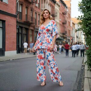 Abstract Printed Stylish Rayon Co-Ord Set Comfy Dress for Women by Gypsie Blu